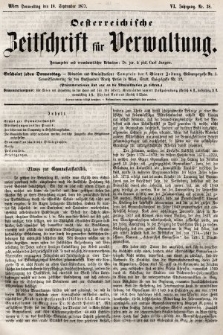 Oesterreichische Zeitschrift für Verwaltung. Jg. 6, 1873, nr 38