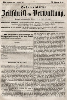 Oesterreichische Zeitschrift für Verwaltung. Jg. 6, 1873, nr 41