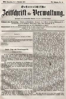 Oesterreichische Zeitschrift für Verwaltung. Jg. 6, 1873, nr 45