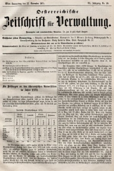 Oesterreichische Zeitschrift für Verwaltung. Jg. 6, 1873, nr 48