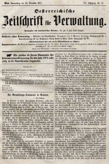 Oesterreichische Zeitschrift für Verwaltung. Jg. 6, 1873, nr 52