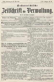 Oesterreichische Zeitschrift für Verwaltung. Jg. 17, 1884, nr 22