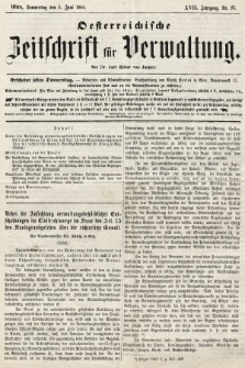 Oesterreichische Zeitschrift für Verwaltung. Jg. 17, 1884, nr 23