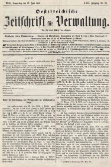 Oesterreichische Zeitschrift für Verwaltung. Jg. 17, 1884, nr 24