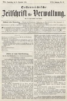Oesterreichische Zeitschrift für Verwaltung. Jg. 17, 1884, nr 38