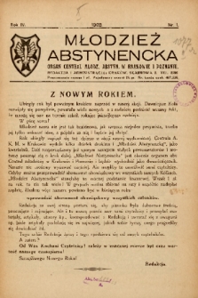Młodzież Abstynencka : organ central. młodz. abstyn. w Krakowie i Poznaniu. 1928, nr 1