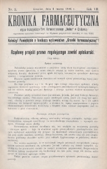 Kronika Farmaceutyczna : organ Galicyjskiego Towarzystwa Farmaceutycznego "Unitas" w Krakowie. 1904, nr 3