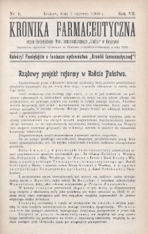 Kronika Farmaceutyczna : organ Galicyjskiego Towarzystwa Farmaceutycznego "Unitas" w Krakowie. 1904, nr 6