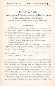 Dodatek do nr 4 „Kroniki Farmaceutycznej” 1901