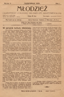 Młodzież : czasopismo Polskiej Młodzieży Abstynenckiej. 1906, nr 5