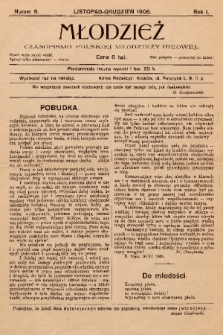 Młodzież : czasopismo Polskiej Młodzieży Ideowej. 1906, nr 6