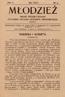 Młodzież : organ Związku Nadziei (Polskiego Związku Młodzieży Abstynenckiej). 1907, nr 5