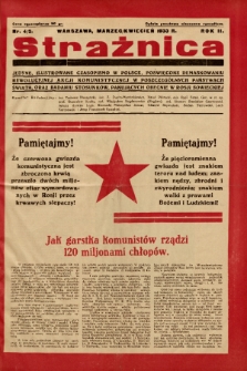 Strażnica : jedyny ilustrowany dwutygodnik w Polsce poświęcony demaskowaniu rewolucyjnej akcji komunistycznej w poszczególnych państwach świata oraz badaniu stosunków panujących obecnie w Rosji Sowieckiej. 1933, nr 4
