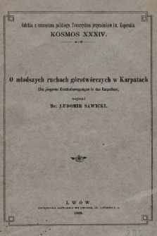 O młodszych ruchach górotwórczych w Karpatach