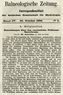 Balneologische Zeitung : Correspondenzblatt der deutschen Gesellschaft für Hydrologie. Bd. 4, 1856, nr 3