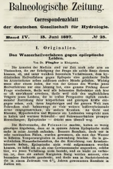 Balneologische Zeitung : Correspondenzblatt der deutschen Gesellschaft für Hydrologie. Bd. 4, 1857, nr 25