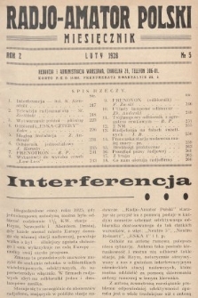 Radjo Amator Polski : miesięcznik. 1928, nr 5
