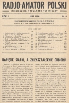 Radjo-Amator Polski : miesięcznik popularno-techniczny. 1928, nr 8