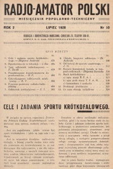 Radjo-Amator Polski : miesięcznik popularno-techniczny. 1928, nr 10