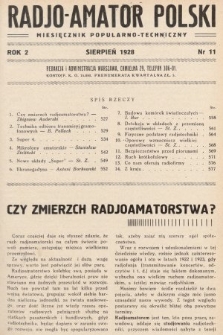 Radjo-Amator Polski : miesięcznik popularno-techniczny. 1928, nr 11