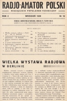 Radjo-Amator Polski : miesięcznik popularno-techniczny. 1928, nr 12
