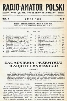 Radjo-Amator Polski : miesięcznik popularno-techniczny. 1929, nr 2