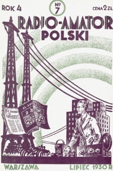 Radjo-Amator Polski : miesięcznik popularno-techniczny. 1930, nr 7