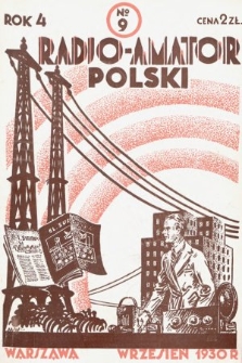 Radjo-Amator Polski : miesięcznik popularno-techniczny. 1930, nr 9