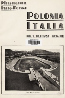 Polonia-Italia : miesięcznik italo-polski. 1937, nr 1