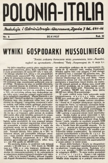 Polonia-Italia : miesięcznik italo-polski. 1937, nr 5