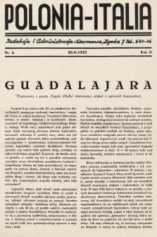 Polonia-Italia : miesięcznik italo-polski. 1937, nr 6