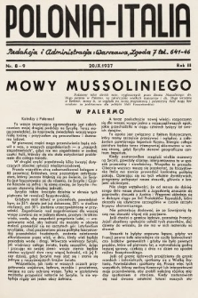 Polonia-Italia : miesięcznik italo-polski. 1937, nr 8-9