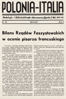 Polonia-Italia : miesięcznik italo-polski. 1937, nr 10