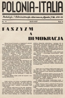 Polonia-Italia : miesięcznik italo-polski. 1937, nr 11
