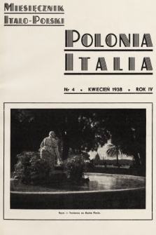 Polonia-Italia : miesięcznik italo-polski. 1938, nr 4