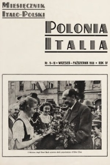 Polonia-Italia : miesięcznik italo-polski. 1938, nr 9-10