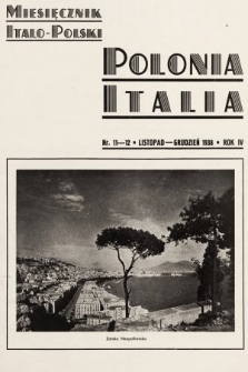 Polonia-Italia : miesięcznik italo-polski. 1938, nr 11-12
