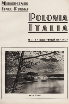 Polonia-Italia : miesięcznik italo-polski. 1939, nr 3-4