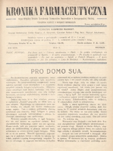 Kronika Farmaceutyczna : organ oficjalny Związku Zawodowego Farmaceutów Pracowników w Rzeczypospolitej Polskiej. 1924, nr 6-7