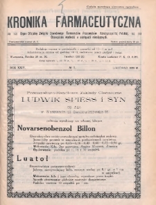 Kronika Farmaceutyczna : organ oficjalny Związku Zawodowego Farmaceutów Pracowników w Rzeczypospolitej Polskiej. 1925, nr 11