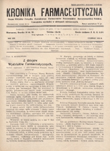 Kronika Farmaceutyczna : organ oficjalny Związku Zawodowego Farmaceutów Pracowników w Rzeczypospolitej Polskiej. 1926, nr 6
