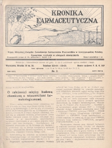 Kronika Farmaceutyczna : organ oficjalny Związku Zawodowego Farmaceutów Pracowników w Rzeczypospolitej Polskiej. 1927, nr 2