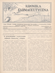 Kronika Farmaceutyczna : organ oficjalny Związku Zawodowego Farmaceutów Pracowników w Rzeczypospolitej Polskiej. 1927, nr 3