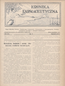 Kronika Farmaceutyczna : organ oficjalny Związku Zawodowego Farmaceutów Pracowników w Rzeczypospolitej Polskiej. 1927, nr 9