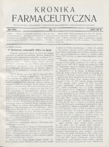 Kronika Farmaceutyczna : organ Związku Zawodowego Farmaceutów-Pracowników w Rzeczypospolitej Polskiej. 1928, nr 7