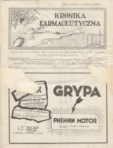 Kronika Farmaceutyczna : organ oficjalny Związku Zaw. Farmaceutów-Pracowników w Rzplitej Polskiej. 1929, nr 1