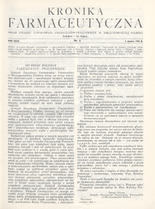 Kronika Farmaceutyczna : organ Związku Zawodowego Farmaceutów-Pracowników w Rzeczypospolitej Polskiej. 1930, nr 4