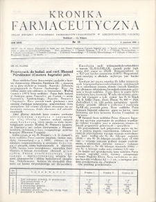 Kronika Farmaceutyczna : organ Związku Zawodowego Farmaceutów-Pracowników w Rzeczypospolitej Polskiej. 1930, nr 10