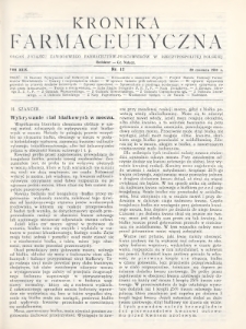 Kronika Farmaceutyczna : organ Związku Zawodowego Farmaceutów-Pracowników w Rzeczypospolitej Polskiej. 1930, nr 12