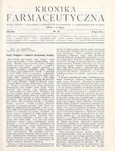 Kronika Farmaceutyczna : organ Związku Zawodowego Farmaceutów-Pracowników w Rzeczypospolitej Polskiej. 1930, nr 13